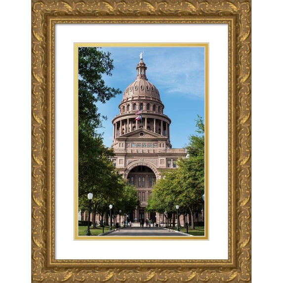 Highmith, Carol 13x18 Gold Ornate Wood Framed with Double Matting Museum Art Print Titled - The Texas Capitol, Austin, Texas, 2014