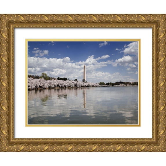 Highmith, Carol 14x12 Gold Ornate Wood Framed with Double Matting Museum Art Print Titled - Washington Monument, Washington, D.C.