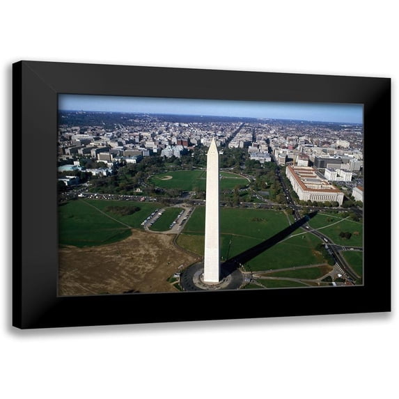 Highmith, Carol 18x13 Black Modern Framed Museum Art Print Titled - Aerial view of the Washington Monument, Washington, D.C.