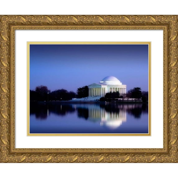 Highmith, Carol 18x15 Gold Ornate Wood Framed with Double Matting Museum Art Print Titled - Jefferson Memorial, Washington, D.C. Number 2 - Vintage Style Photo Tint Variant