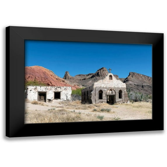 Highmith, Carol 24x17 Black Modern Framed Museum Art Print Titled - The Contrabando, a ghost town in Big Bend Ranch State Park