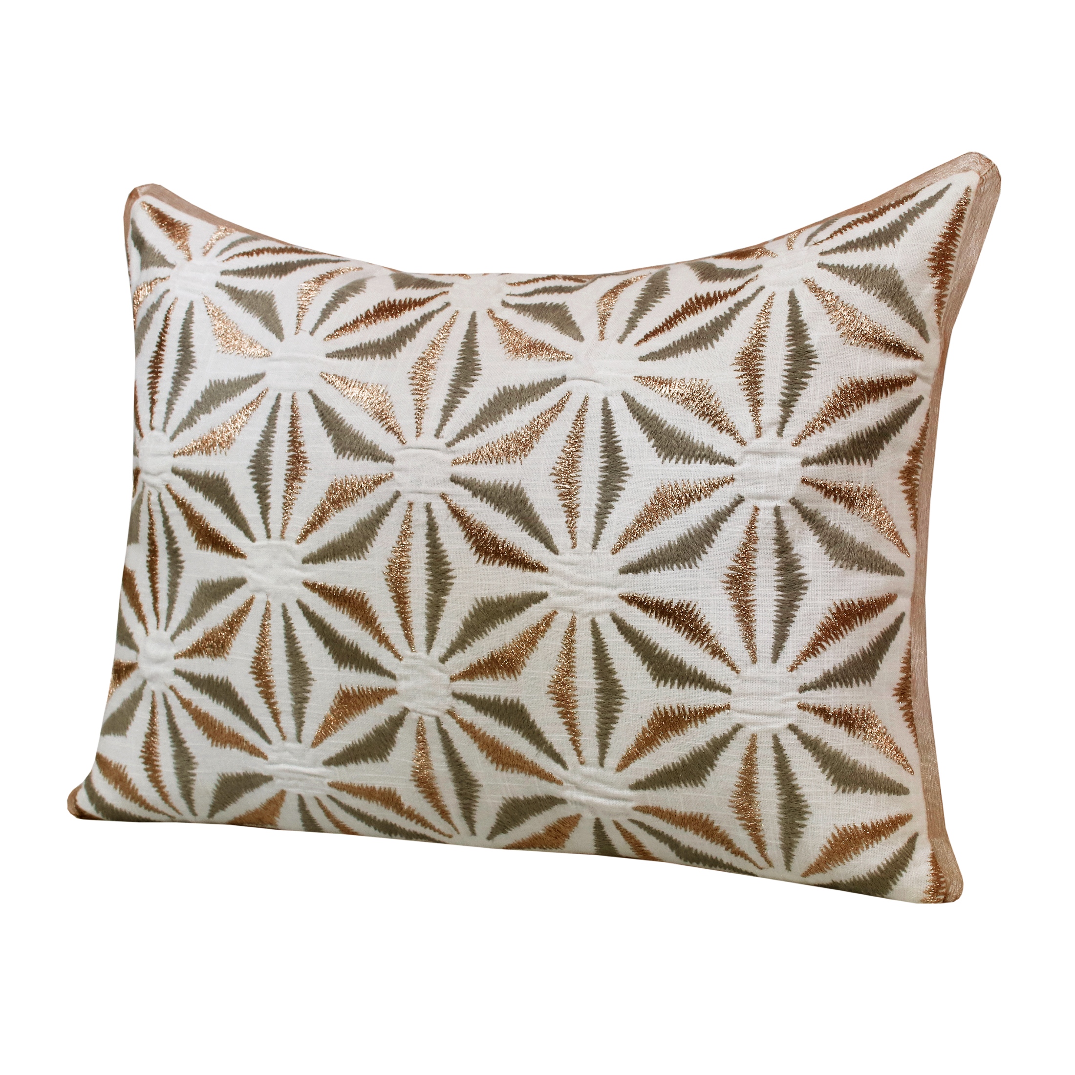 LR Home Harlow Cotton Poly Filled Pillow in Gray/Brown, 14" x 20"