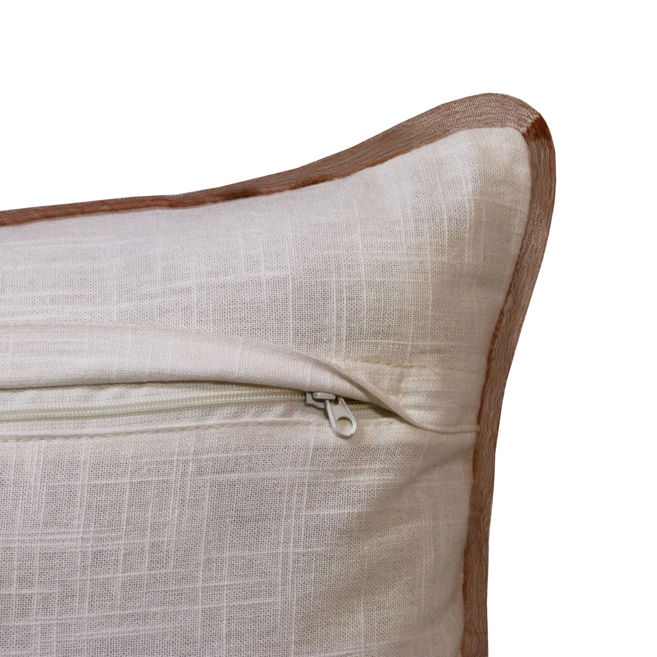 LR Home Harlow Cotton Poly Filled Pillow in Gray/Brown, 14" x 20"