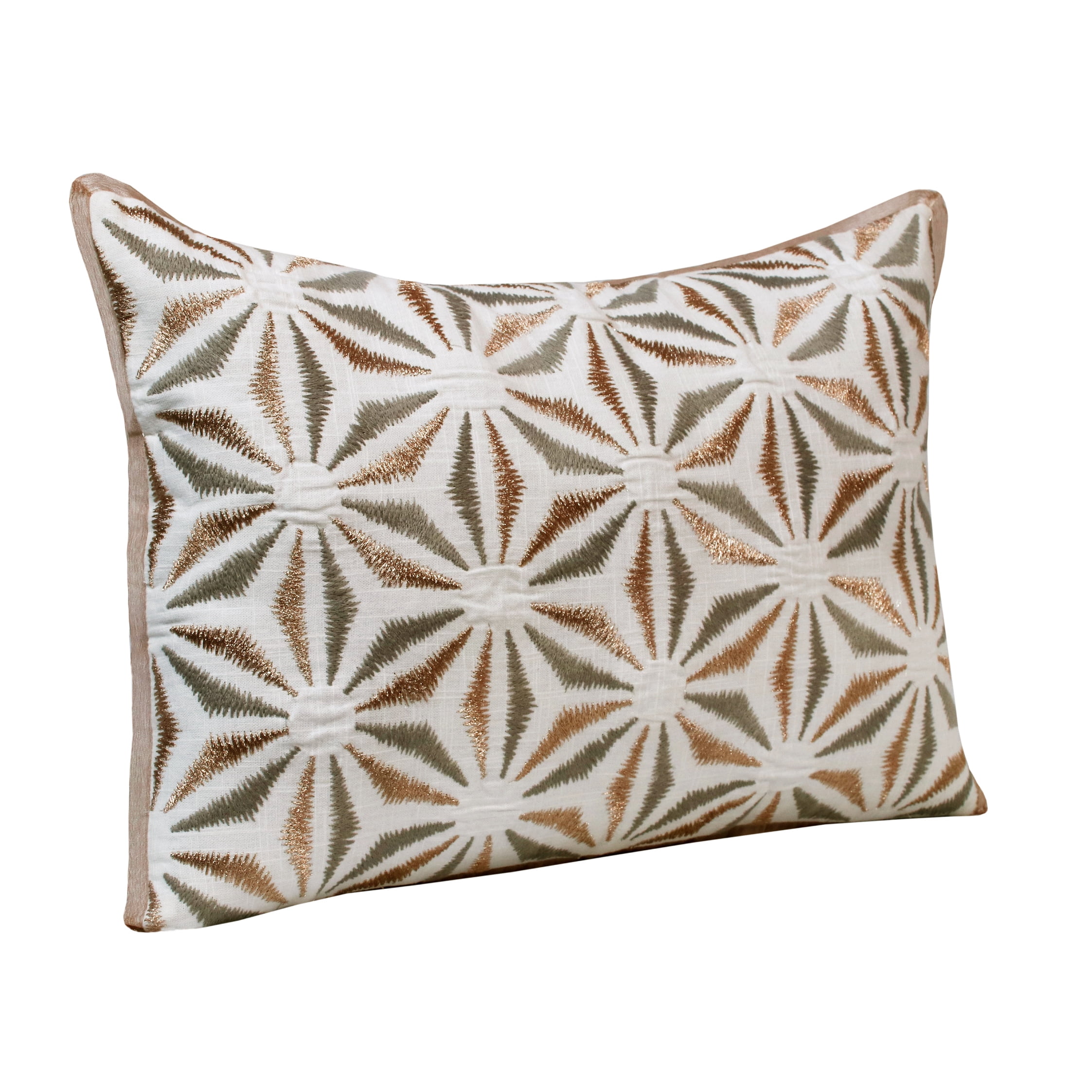LR Home Harlow Cotton Poly Filled Pillow in Gray/Brown, 14" x 20"
