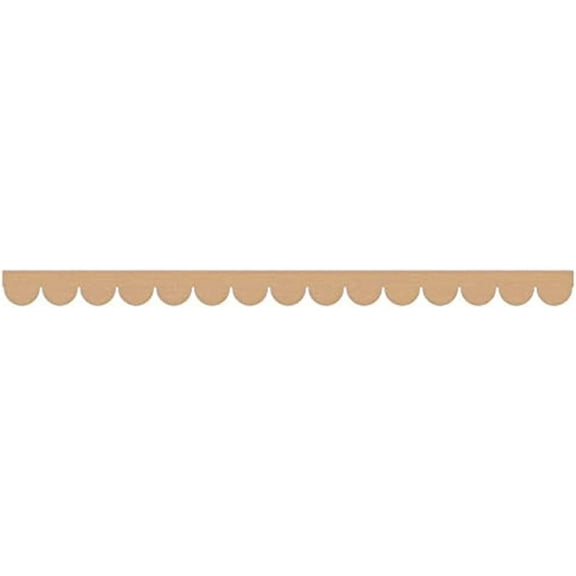 HighonHi Unfinished Wood Shapes - Scalloped Moulding Trim, 5 Pieces 12 inch