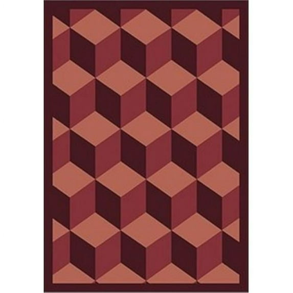 Highrise Burgundy 3 ft.10 in. x 5 ft.4 in. WearOn Nylon Machine Tufted- Cut Pile Whimsy Rug