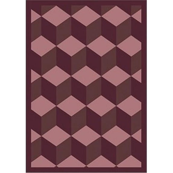 Highrise Plum 3 ft.10 in. x 5 ft.4 in. WearOn Nylon Machine Tufted- Cut Pile Whimsy Rug