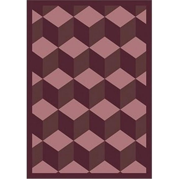 Highrise Plum 3 ft.10 in. x 5 ft.4 in. WearOn Nylon Machine Tufted- Cut Pile Whimsy Rug