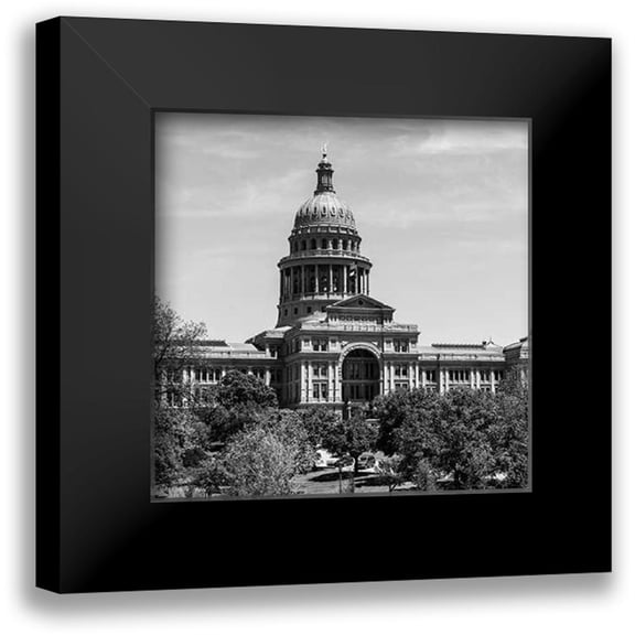 Highsmith, Carol 12x12 Black Modern Framed Museum Art Print Titled - The Texas Capitol, Austin, Texas, 2014 - Black and White