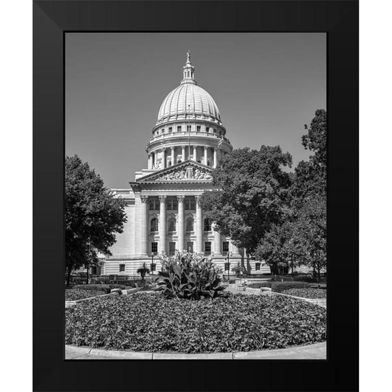 Highsmith, Carol 12x14 Black Modern Framed Museum Art Print Titled - Wisconsin Capitol building
