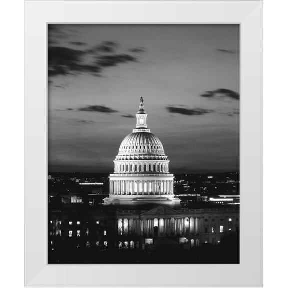 Highsmith, Carol 12x14 White Modern Wood Framed Museum Art Print Titled - U.S. Capitol-Washington D.C.