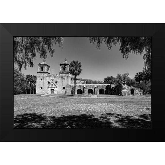 Highsmith, Carol 14x11 Black Modern Framed Museum Art Print Titled - Mission Nuestra Senora de la Purisima Concepcion de Acuna or Mission Concepcion a Spanish mission in