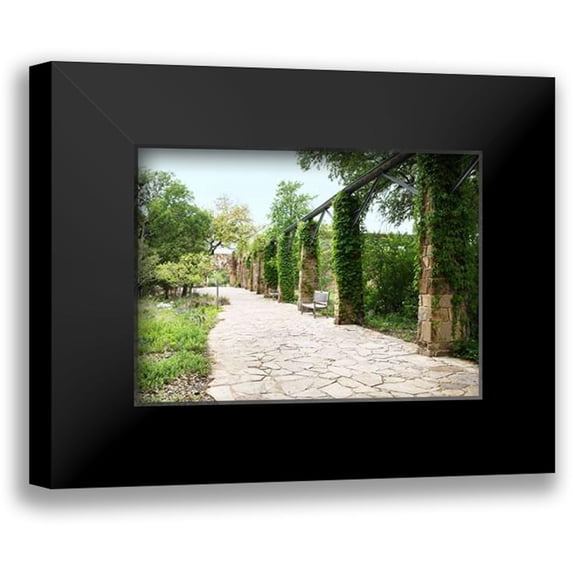 Highsmith, Carol 14x11 Black Modern Framed Museum Art Print Titled - Paved walkway at the Lady Bird Johnson Wildflower Center, near Austin, TX