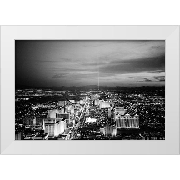 Highsmith, Carol 14x11 White Modern Wood Framed Museum Art Print Titled - Las Vegas at Dusk