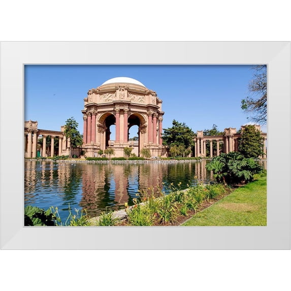 Highsmith, Carol 14x11 White Modern Wood Framed Museum Art Print Titled - The Palace of Fine Arts in the Marina District of San Francisco-California
