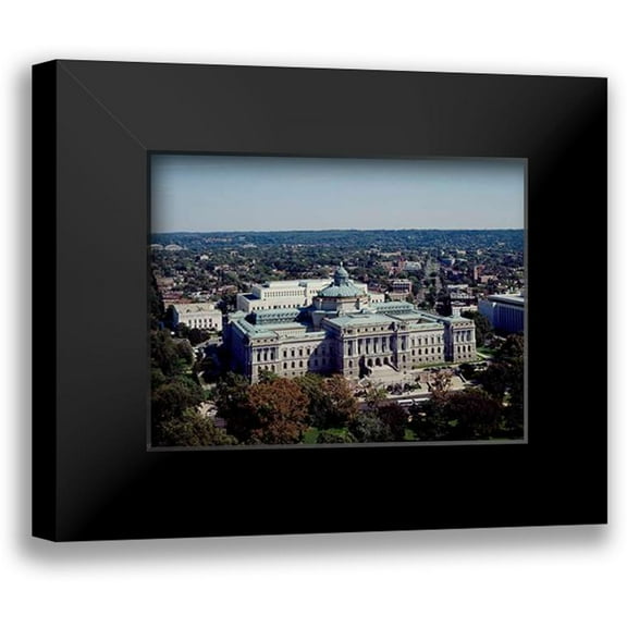 Highsmith, Carol 14x12 Black Modern Framed Museum Art Print Titled - View of the Library of Congress Thomas Jefferson Building from the U.S. Capitol dome, Washington, D.