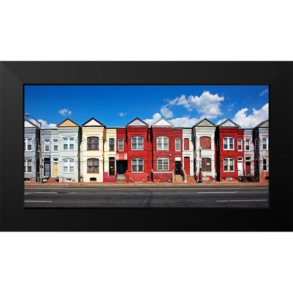 Highsmith, Carol 14x9 Black Modern Framed Museum Art Print Titled - Row houses-Florida Ave. and Porter St.-NE-Washington-D.C.