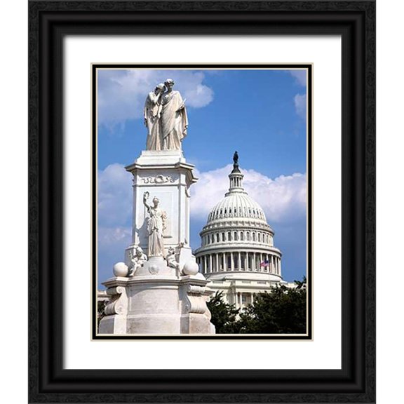 Highsmith, Carol 15x18 Black Ornate Wood Framed with Double Matting Museum Art Print Titled - The Peace Monument located in Peace Circle on the grounds of the U.S. Capitol, First St. and Pennsyl