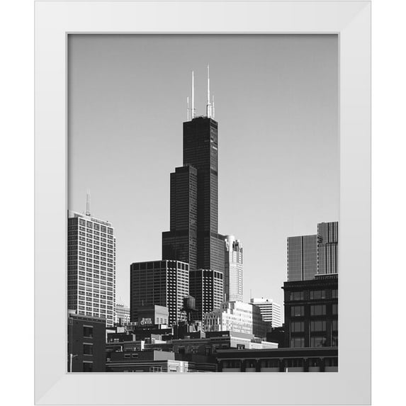 Highsmith, Carol 15x18 White Modern Wood Framed Museum Art Print Titled - Sears Tower Chicago Illinois