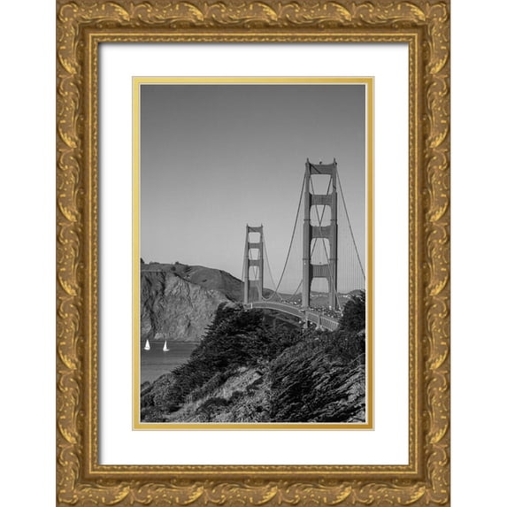 Highsmith, Carol 17x24 Gold Ornate Wood Framed with Double Matting Museum Art Print Titled - Golden Gate Bridge San Francisco California