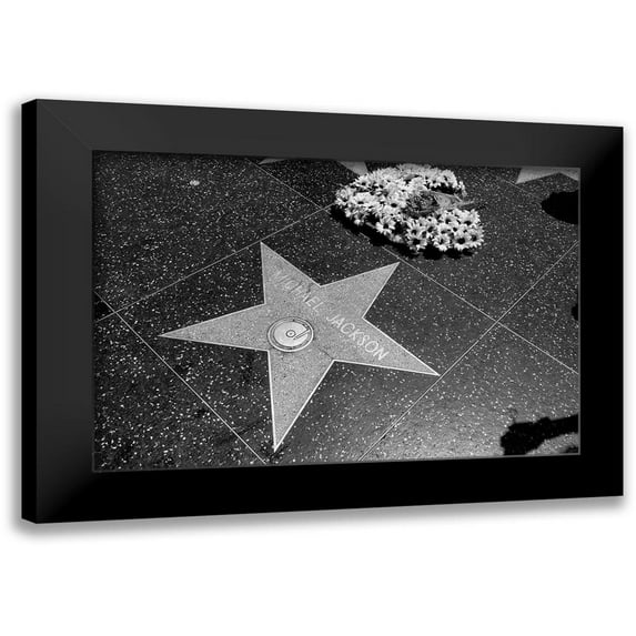 Highsmith, Carol 18x13 Black Modern Framed Museum Art Print Titled - Michael Jacksons star on the Hollywood Walk of Fame Los Angeles California