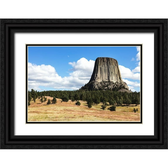 Highsmith, Carol 18x13 Black Ornate Wood Framed with Double Matting Museum Art Print Titled - Americas first declared national monument-Devils Tower-Wyoming