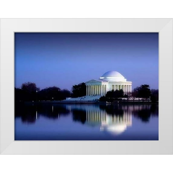 Highsmith, Carol 18x15 White Modern Wood Framed Museum Art Print Titled - Jefferson Memorial, Washington, D.C. Number 2 - Vintage Style Photo Tint Variant