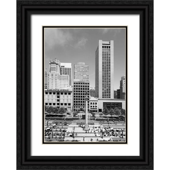 Highsmith, Carol 18x24 Black Ornate Wood Framed with Double Matting Museum Art Print Titled - Union Square San Francisco California