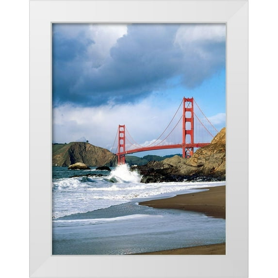 Highsmith, Carol 19x24 White Modern Wood Framed Museum Art Print Titled - The Golden Gate Bridge