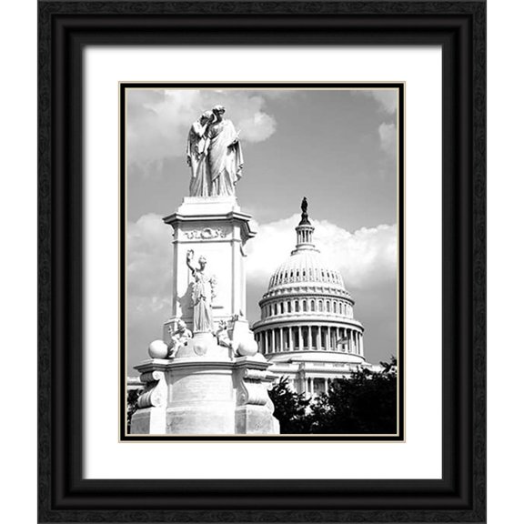 Highmith, Carol 20x24 Black Ornate Wood Framed with Double Matting Museum Art Print Titled - The Peace Monument located in Peace Circle on the grounds of the U.S. Capitol, First St. and Pennsyl