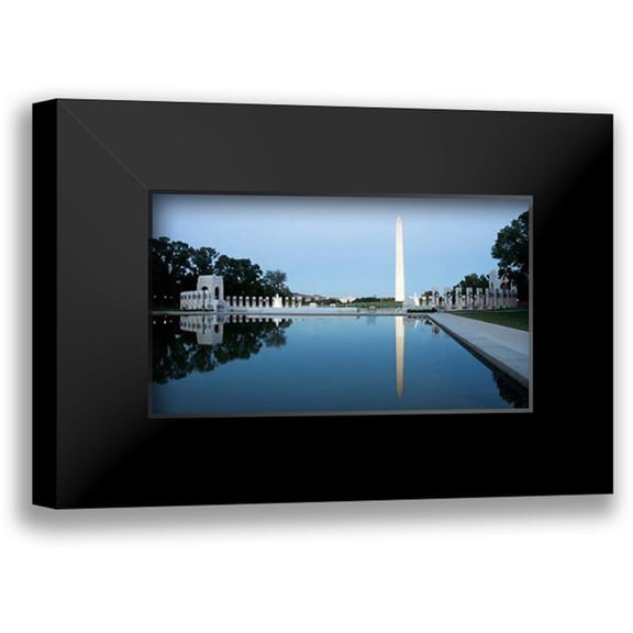 Highsmith, Carol 24x16 Black Modern Framed Museum Art Print Titled - Reflecting pool on the National Mall with the Washington Monument reflected, Washington, D.C. - Vint