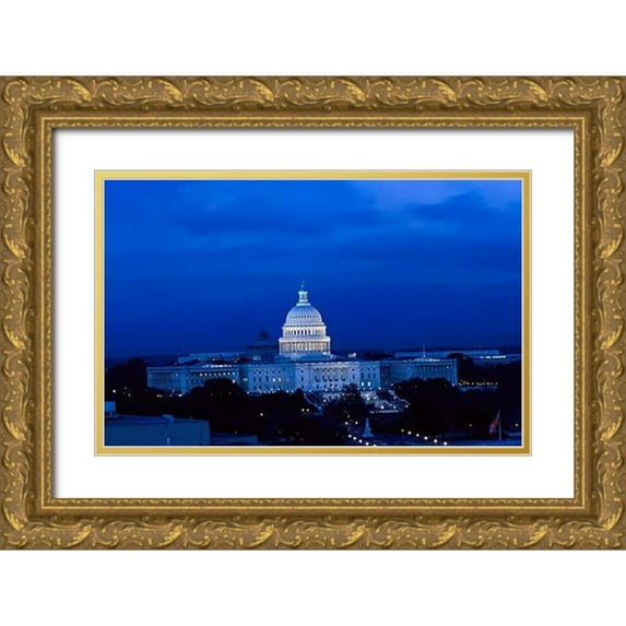 Highsmith, Carol 24x17 Gold Ornate Wood Framed with Double Matting Museum Art Print Titled - U.S. Capitol, Washington, D.C. #2