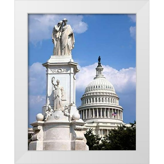 Highsmith, Carol 26x32 White Modern Wood Framed Museum Art Print Titled - The Peace Monument located in Peace Circle on the grounds of the U.S. Capitol, First St. and Pennsyl