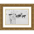 thumbnail image 1 of Highsmith, Carol 32x23 Gold Ornate Wood Framed with Double Matting Museum Art Print Titled - A mixed herd of wild and domesticated horses, 1 of 4