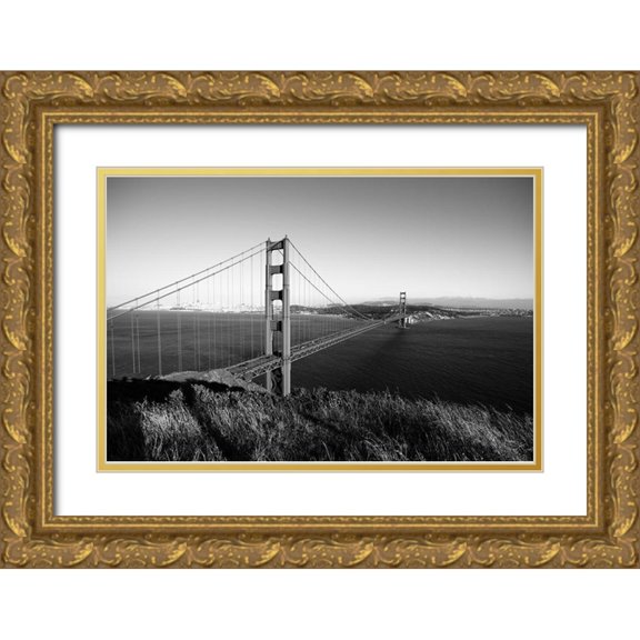 Highsmith, Carol 32x23 Gold Ornate Wood Framed with Double Matting Museum Art Print Titled - Golden gate bridge-San Fransisco USA