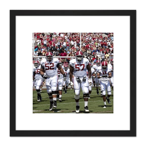 Highsmith Sport University Football Alabama 8X8 Inch Square Wooden Framed Wall Art Print Picture with Mount