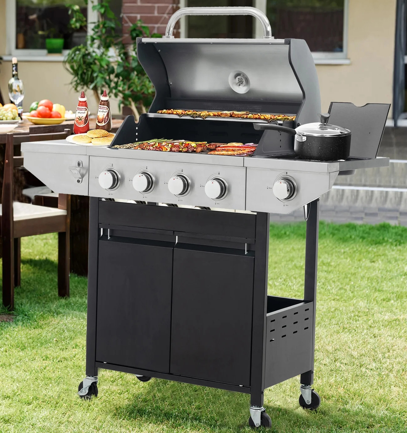 Royal Gourmet GA6402S Stainless Steel Gas Grill, Premier 6Burner BBQ