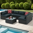 Highsound 7 Piece Patio Sectional Sofa Set, Outdoor Conversation Set