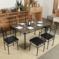 thumbnail image 1 of Highsound Dinning Table Set, Wood and Metal Frame Dinning kitchen Table Set with 6 Chairs, 1 of 10