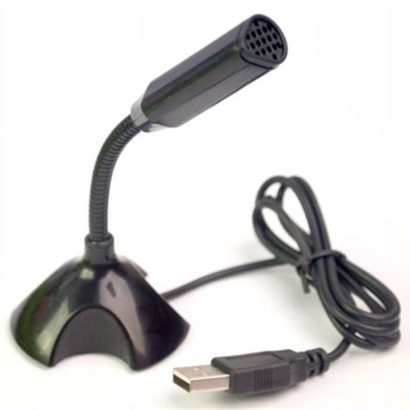 Hight Quality Studio Speech Mini USB Microphone Stand Mic with Holder for Microfono Computer Microphones For PC Laptop Mikrofon S2,Black