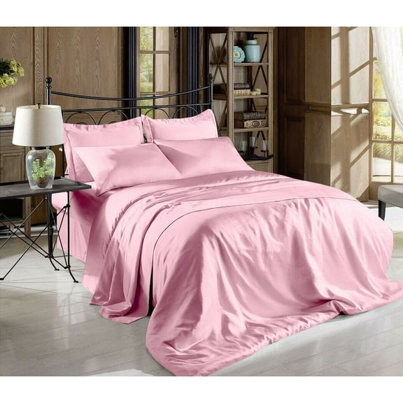 Hight Thread Count Solid Color Soft Silky Charmeuse Satin Luxury and Super Soft Bed Sheet Set