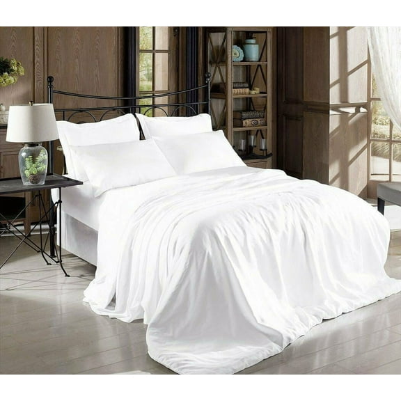 Hight Thread Count Solid Color Soft Silky Charmeuse Satin Luxury and Super Soft Bed Sheet Set