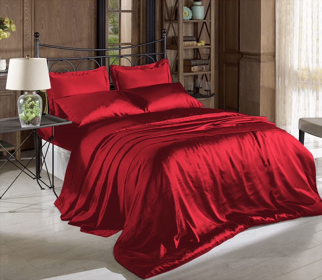 Luxury Charmeuse Satin Bed Sheet Set, High Thread Count, Soft & Silky