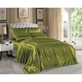 thumbnail image 1 of Comfy Deal 4-Piece 1800 Thread Count Satin Bed Sheet Set, Queen – Deep Pocket, Elastic, 1 of 1