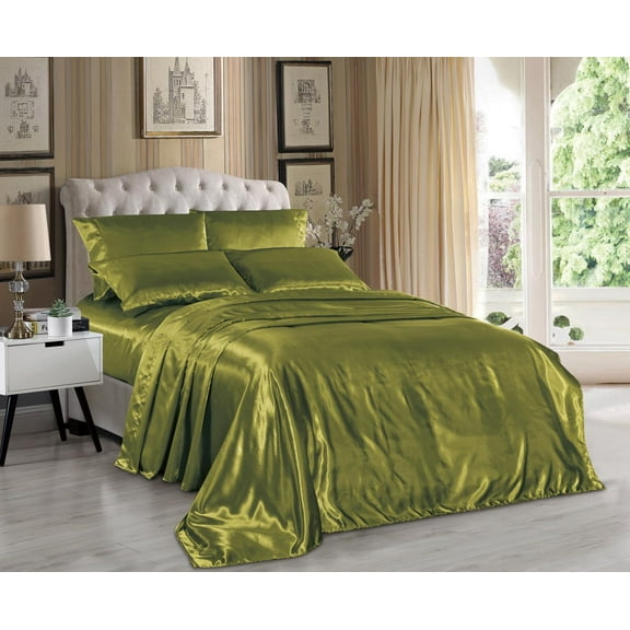 Comfy Deal 4-Piece 1800 Thread Count Satin Bed Sheet Set, Queen – Deep Pocket, Elastic