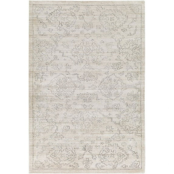 Hightower HTW-3004 2' x 3' Area Rug in Beige and Charcoal