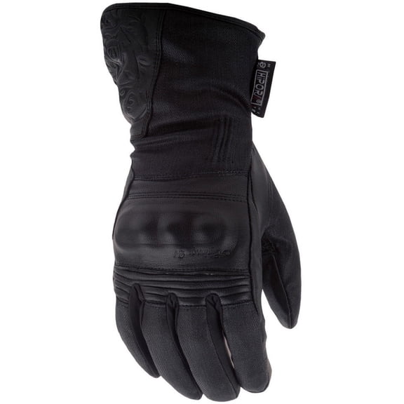 Highway 21 Black Rose Women's Cold Weather Motorcycle Gloves Leather Palm Waterproof Touch Screen Compatible Black Size 2XL XX-Large