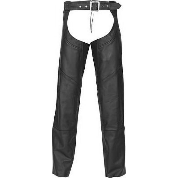 Highway 21 Maverick Leather Chaps - Black, All Sizes