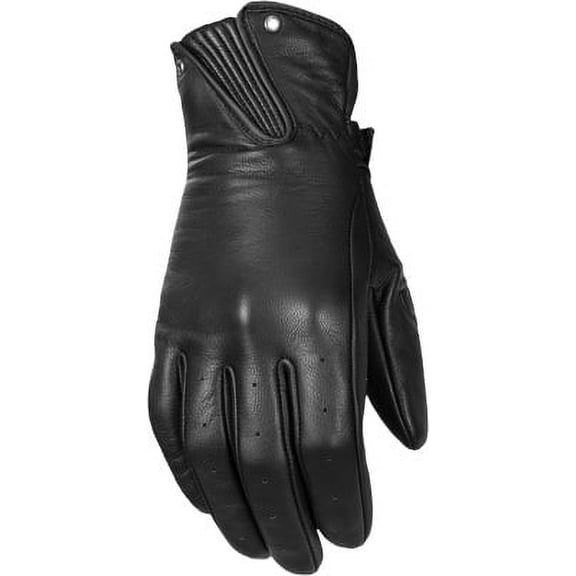 Highway 21 Roulette Women's Motorcycle Gloves Goat Skin Leather Memory Foam Padded Black Size Small