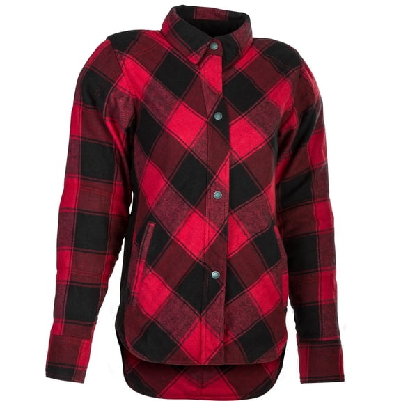 Highway 21 Rogue Women's Armored Flannel Shirt - Red/Black, All Sizes